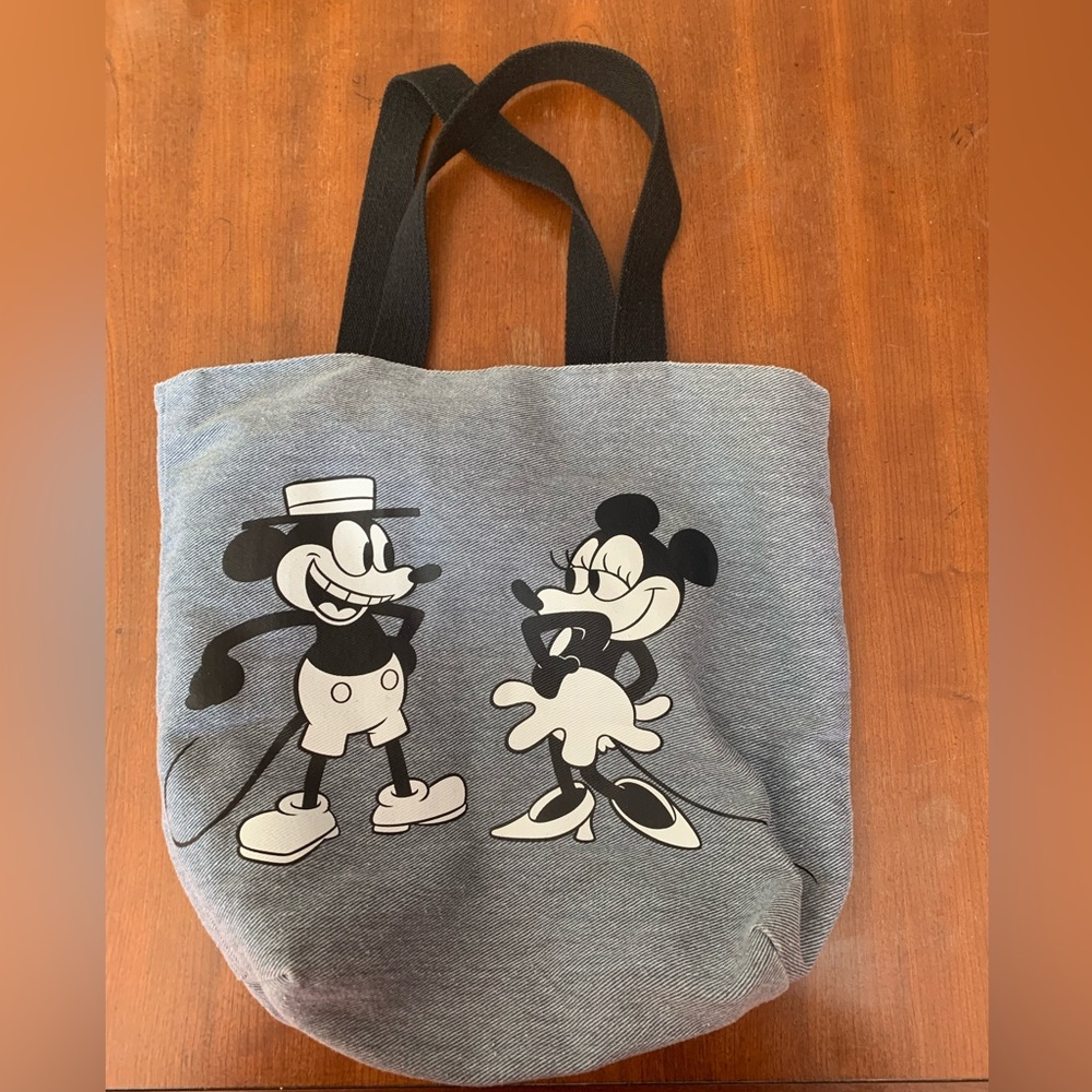 Disney brand. Mickey and Minnie denim tote.